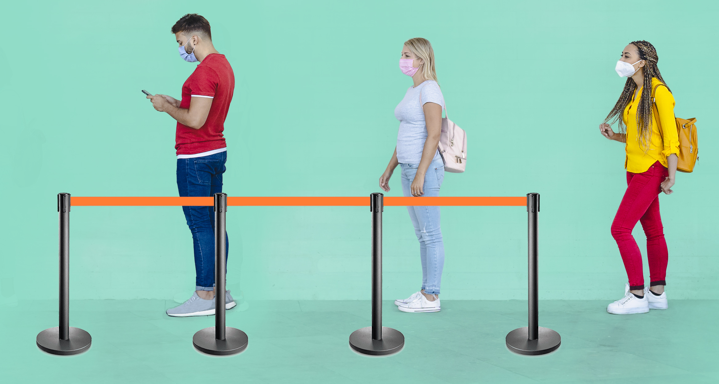 Afzetpaaltjes, Voor wachtrijen of begrenzing