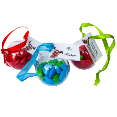 Kerstballen gevuld met snoephartjes - 5 cm