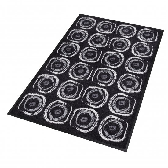 Stamboom blouse Verzakking Droogloopmat artistiek - zwart met wit - 60 x 85 cm | Blueflower.nl