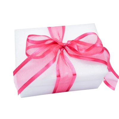 Cadeaulint organza - fuchsia of zwart  - 25mm x 50m