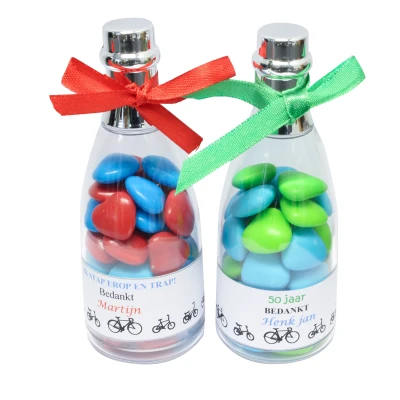 Champagneflesje met Bedrukt label - Voor Fietsers - Traktatie