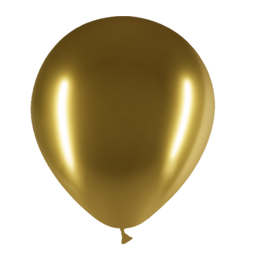 Gouden ballonnen chroom 30cm 10 stuks