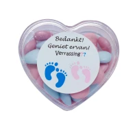 Babyshower hartdoosje transparant