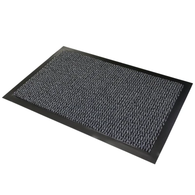 Droogloopmat Antraciet - 90 x 120 cm - Rubberen onderrug - 3 cm rand - Faro