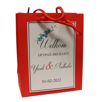 Rode Goodiebags voor Bruiloftsgasten - 17 x 14 x 7 cm