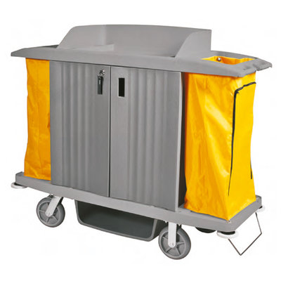 Huishoudwagen - 2 waszakken van 90 liter - Met deuren - Plastic