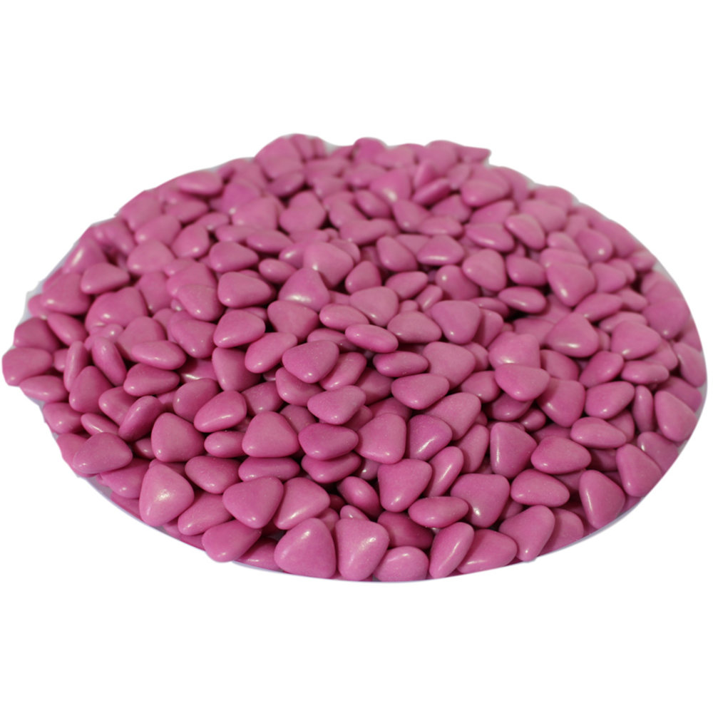Chocolade hartjes fuchsia roze per kilo