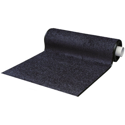 Droogloopmat Zwart - Op maat - 90 cm breed - Rubberen onderrug - 1,5 cm rand - Wash & Clean