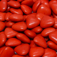 Chocolade hartjes - Rood - Doorsnee 1 cm - Per kilo