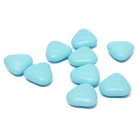 Chocolade hartjes - Licht Blauw - Doorsnee 1 cm - Per kilo