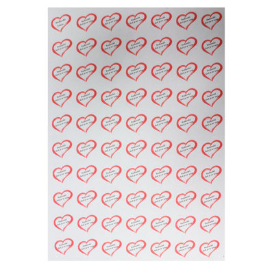  Stickers rond 25 mm - Rood hart - 70 stuks - voor bedankjes