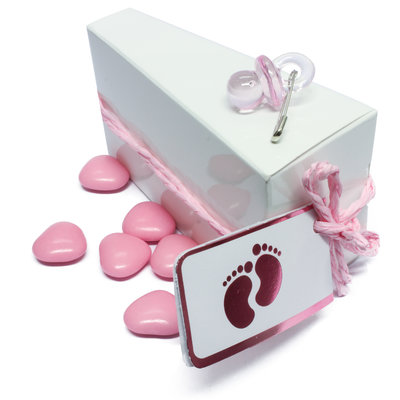 Taartdoosjes- Geboortebedankjes- 25 Vouw doosje - Lint- kaartjes
