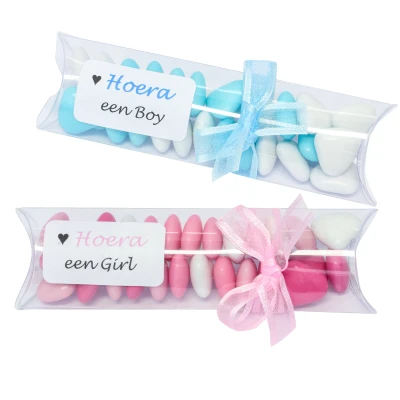 Tube bedankje - 10 cm - Transparant - Gevuld met Snoephartjes - Babybedankje