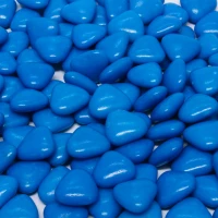 Chocolade hartjes donkerblauw per kilo