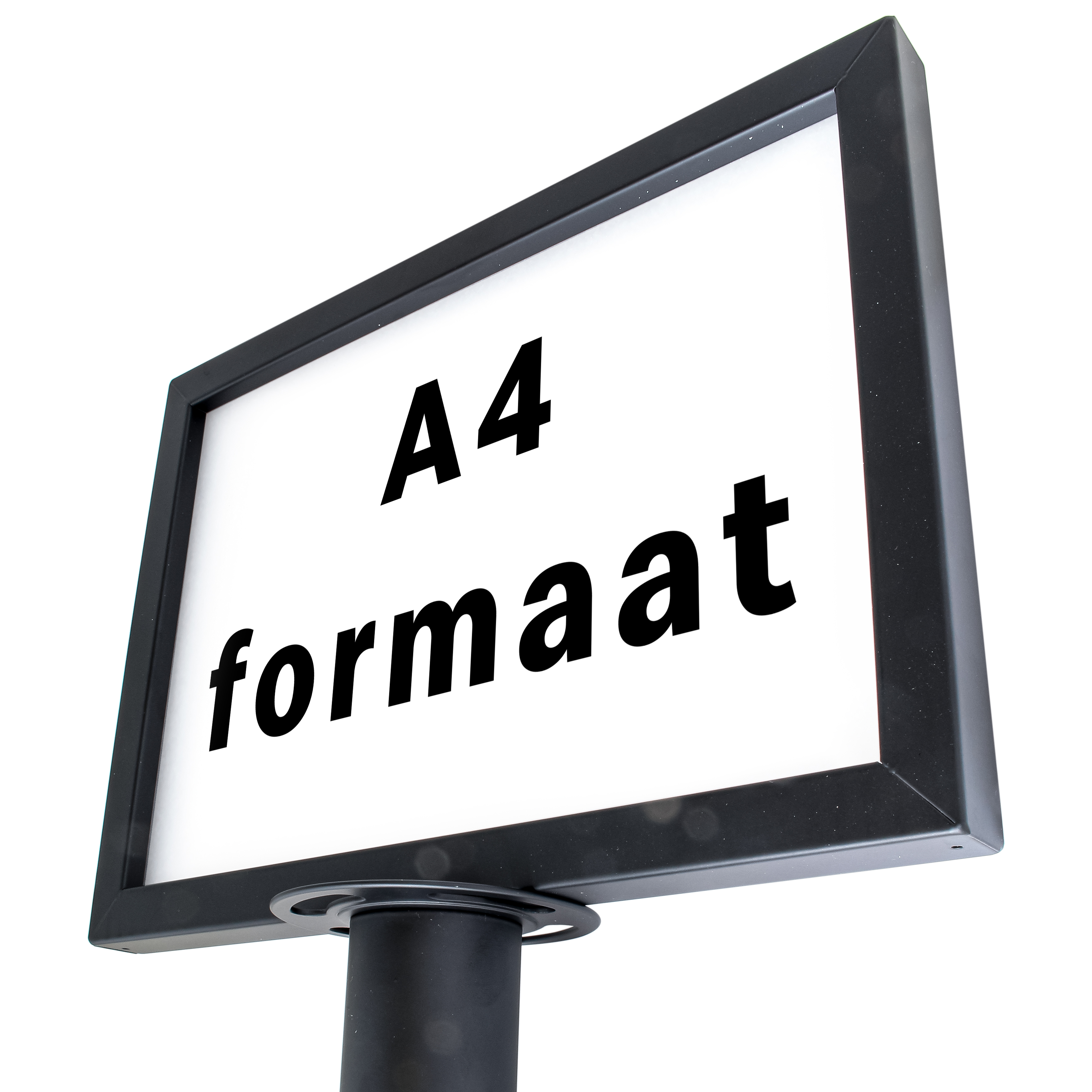 Display voor afzetpaal met koord - Zwart - A4