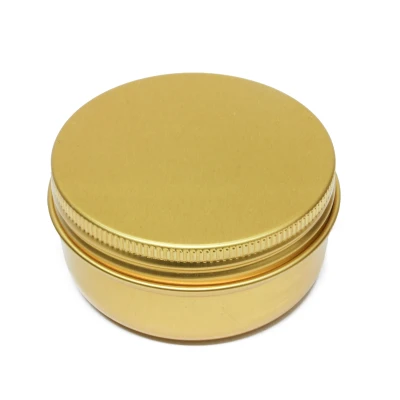 Goud rond Blikje met Schroefdeksel - 5,7 x 2,7 cm