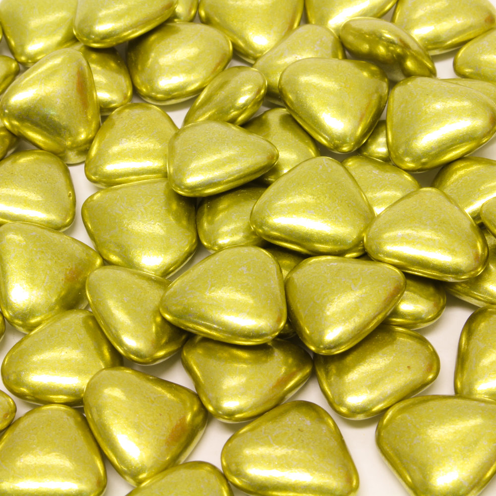 Gouden chocolade hartjes - snoep