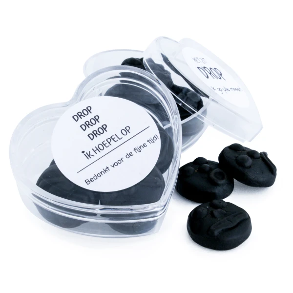 Transparant Hartendoosje - Gevuld met Dropjes - Zakelijk bedankje