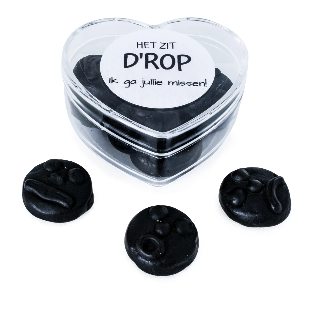 Transparant Hartendoosje - Gevuld met Dropjes - Zakelijk bedankje