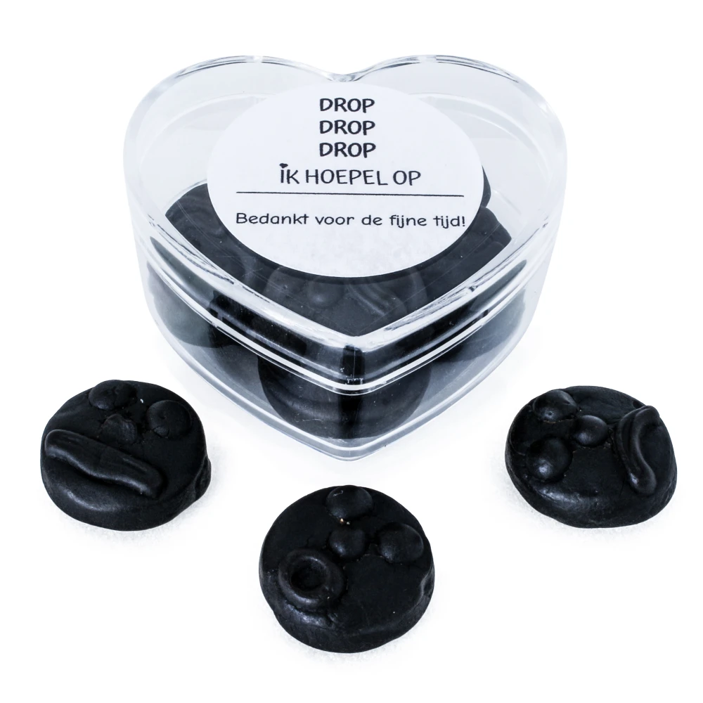 Transparant Hartendoosje - Gevuld met Dropjes - Zakelijk bedankje