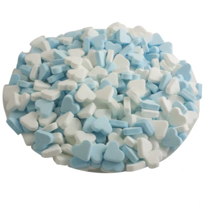 Vruchtenhartjes blauw/wit - Snoep voor geboortebedankjes