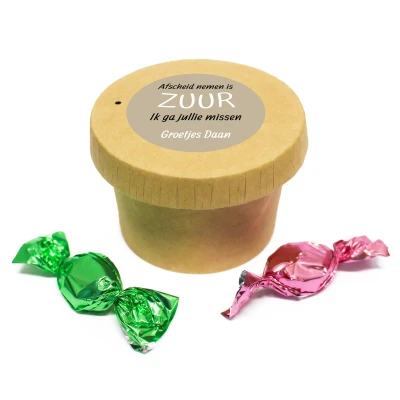 Bekertje met Zuurtjes - 45 ml - Bedankje voor afscheid van collega's