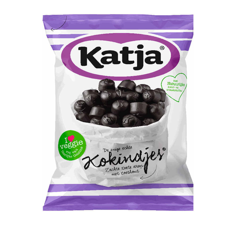 Dropjes van het merk Katja KoKindjes in een zak van 500 gram