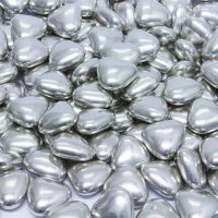 Chocolade zilveren hartjes per kilo