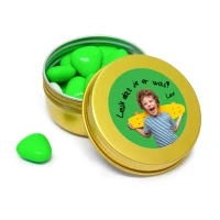 Blikje goud leuk dat je er was jongen