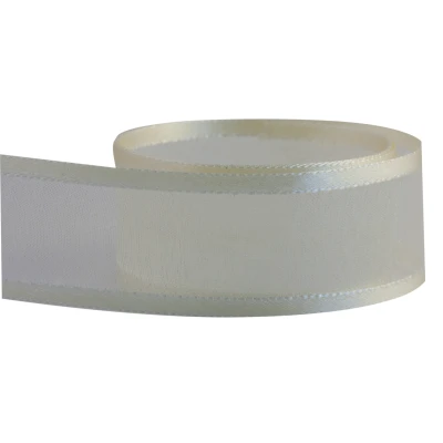 Wit organza bruidslint - 25 mm x 50 lengte