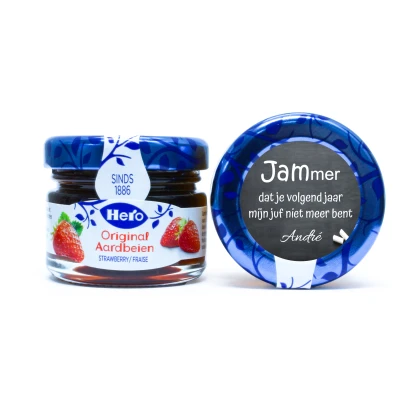 Jam potje - Juf of meester bedankje - 4,5 x 4 cm