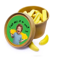 Kraft beker 250ml met banaan snoepjes en skateboard jongen foto