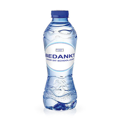 Flesje water - Bedrukt stickertje - 33 cl