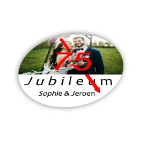 Glanzende ronde sticker van 75 mm diameter met fotokwaliteit bedrukking