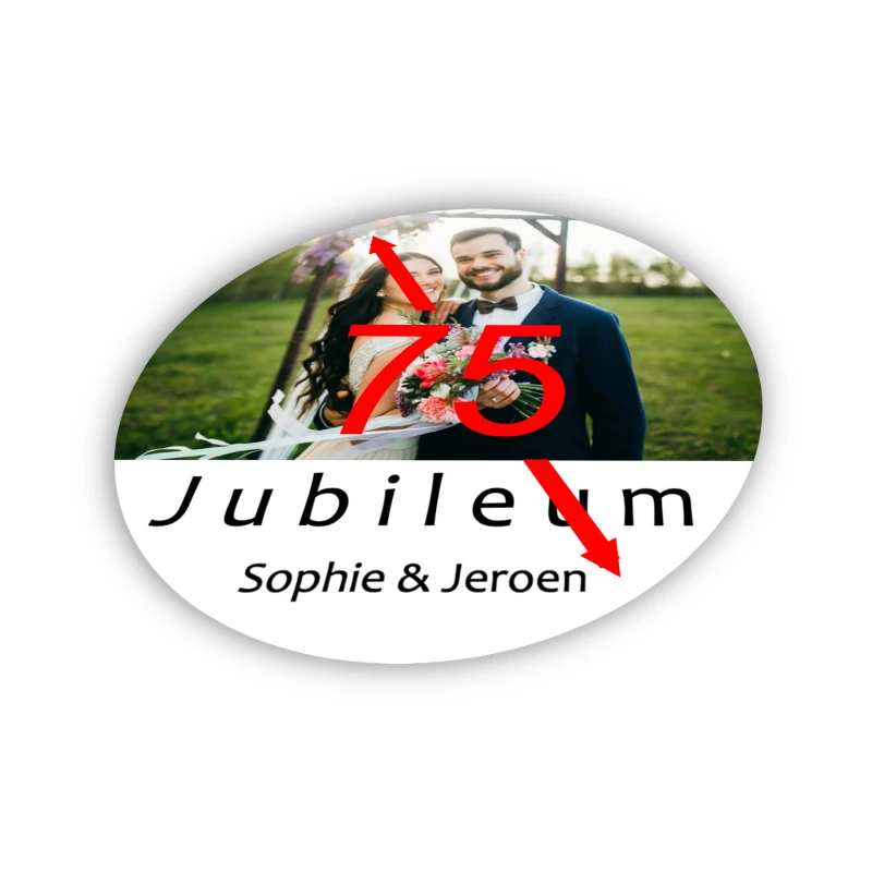 Glanzende ronde sticker van 75 mm diameter met fotokwaliteit bedrukking