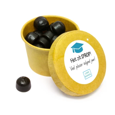 Einde schooljaar bedankje met snoep - 45 ml - Bedrukt