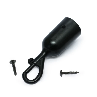 Haak voor touw of koord - 32 mm - Musketon - Zwart