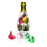 Bedankje huwelijk - Champagne flesje goud - Bedrukt