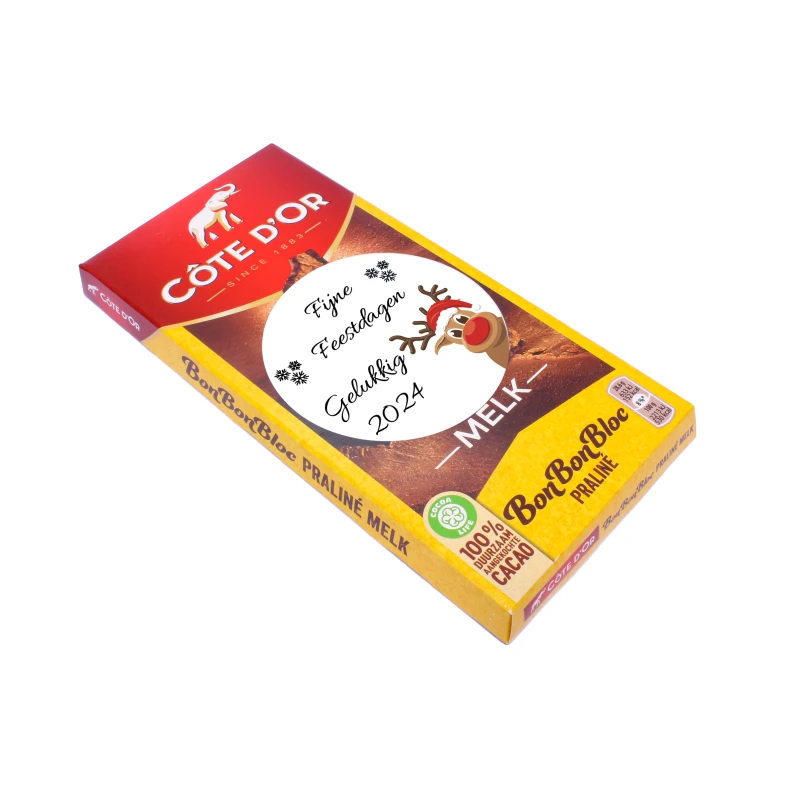 Kerst bedankje - Melk chocolade - Bedrukt - Cote dor