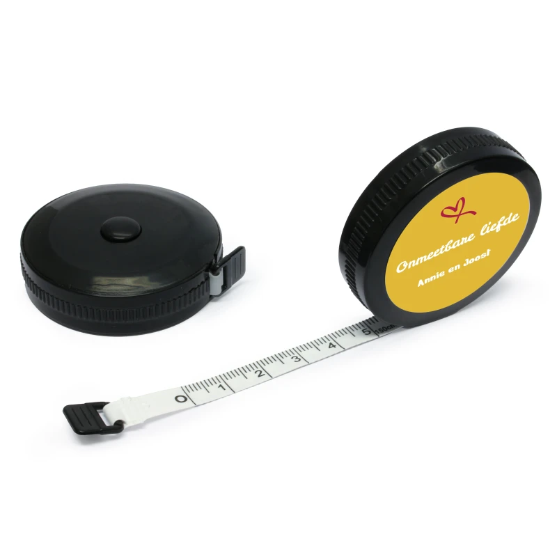 Bedankje - Rolmaat zwart met bedrukking voor jubileum of huwelijk