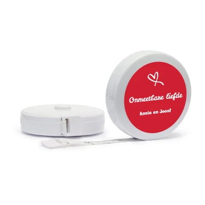 Meetlint bedankje voor een huwelijk/jubileum - Bedrukt - Wit