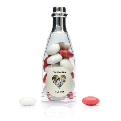 Champagne flesje voor huwelijken - Bedrukt