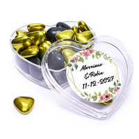 Huwelijksbedankje - Hart met goud snoep - Bedrukt