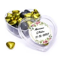 Huwelijksbedankje - Hart met goud snoep - Bedrukt