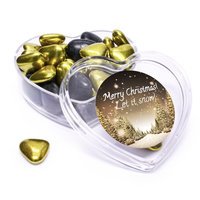 Kerst bedankje - Hart doosje met goud en zwart snoep - Bedrukt