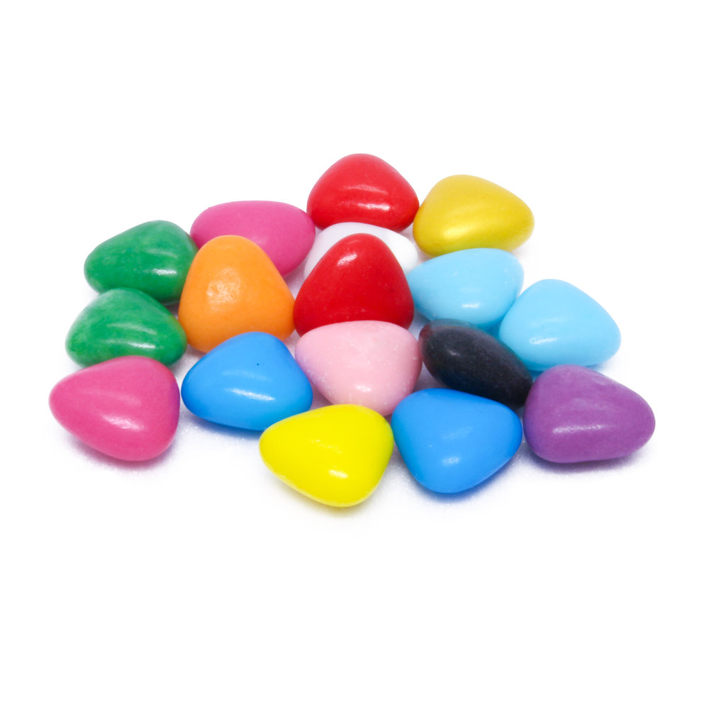 Chocolade hart snoepjes in meerdere kleuren