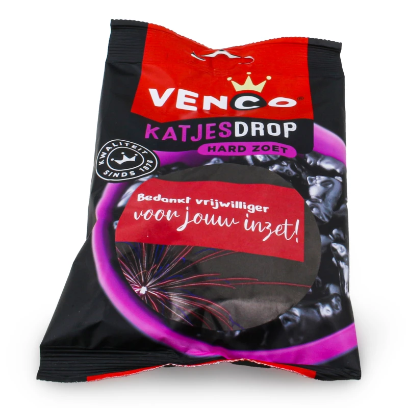 Vrijwilligers bedankje - Venco katjesdrop als bedankje voor vrijwilligers