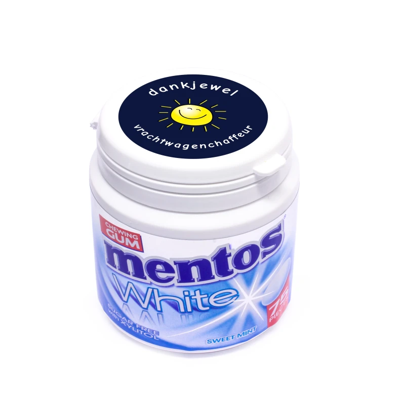 Vrachtwagenchauffeur bedankje - Mentos met in het zonnetje sticker