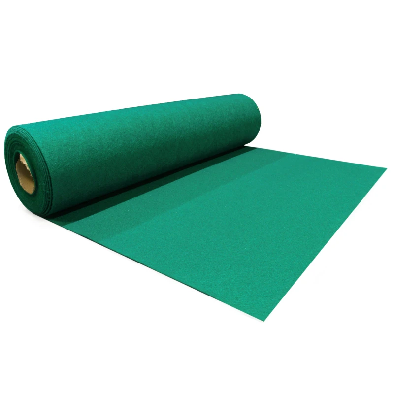 Donker groene loper - Vilt - 1 of 2 meter breedte