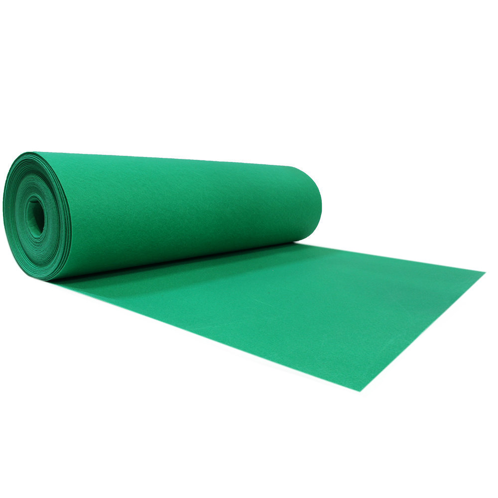Groene loper vilt tapijt - 1 of 2 meter breedte